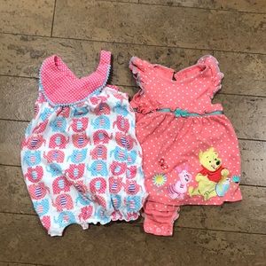 2 18m snap bottom sleeveless outfits